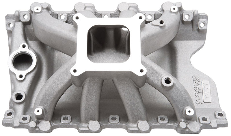 Edelbrock ED2894 Intake Manifold, Victor Jr, Single Plane, Carbureted, Square Bore, Aluminum, Natural, Vn Heads, Holden, ED2894