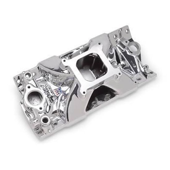Edelbrock ED29754 Chev SB Victor Jr. Carbureted Intake Manifold Endurashine