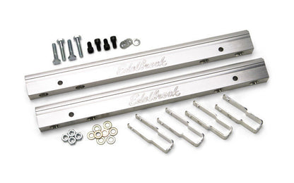 Edelbrock 3633 Fuel Rail Kit for Big-Block Chevy -6 AN in Clear Finish