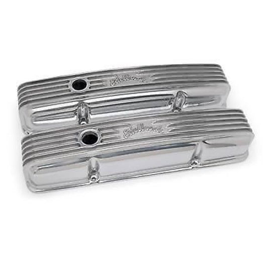 Edelbrock ED4144 Edelbrock Classic Aluminium Valve Covers Chev SB ED4144