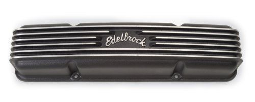 Edelbrock ED41453 Edelbrock Classic Series Chev SB 262-400 V8 Alloy Valve Covers Black ED41453