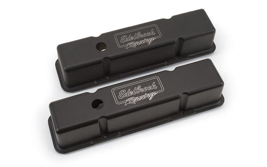 Edelbrock ED41733 Edelbrock Victor Series Tall Black Valve Covers Chev SB 262-400 Cid ED41733