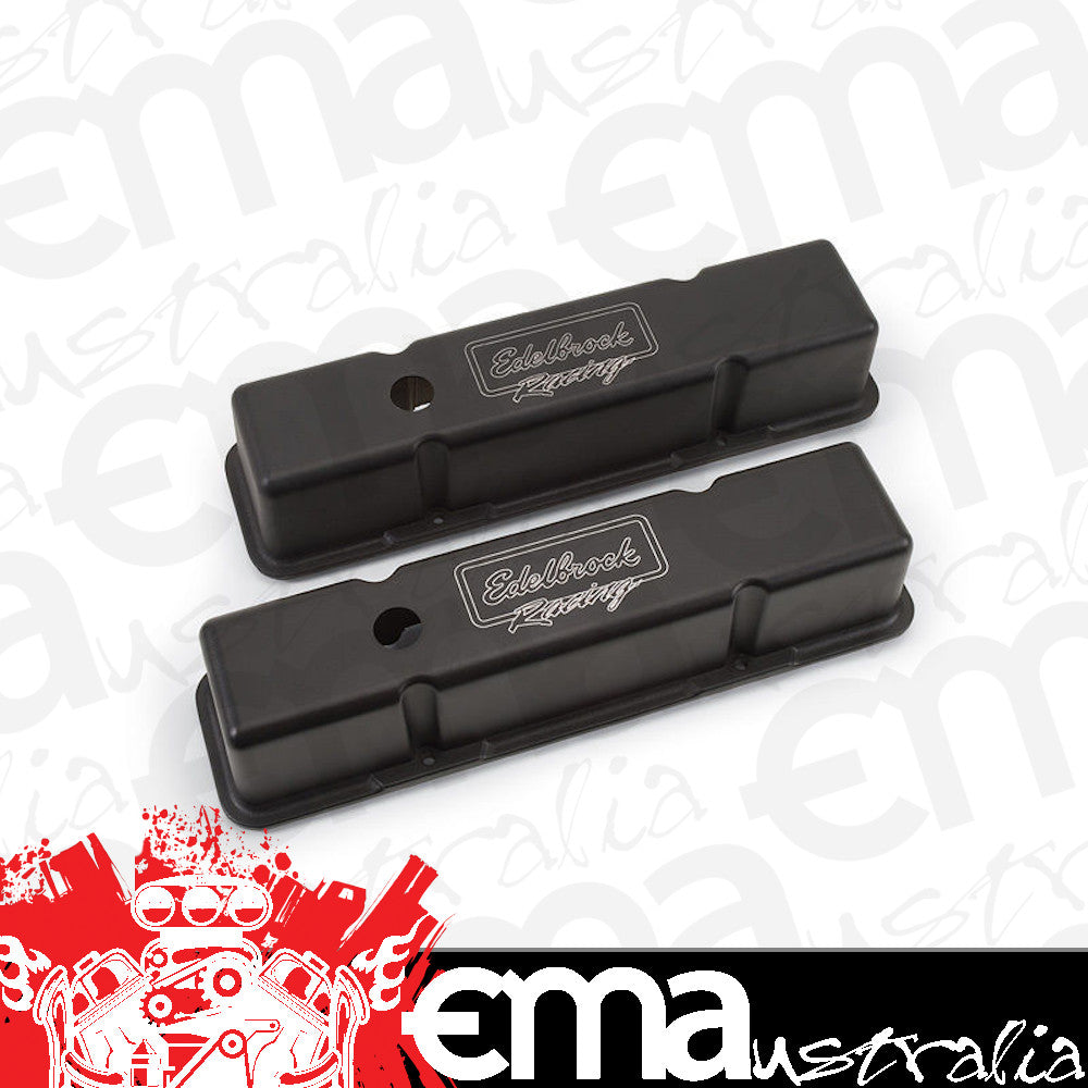 Edelbrock ED41733 Edelbrock Victor Series Tall Black Valve Covers Chev SB 262-400 Cid ED41733
