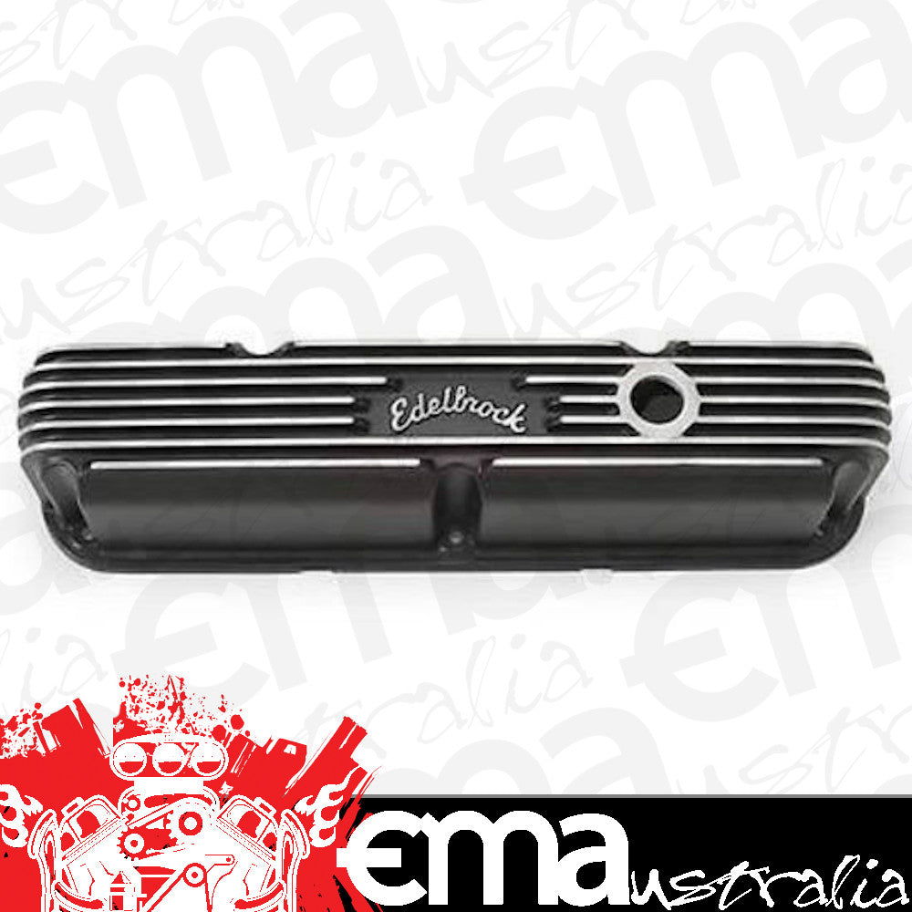 Edelbrock ED41763 Chrysler SB 318-360 Classic Series Alloy Valve Covers Black