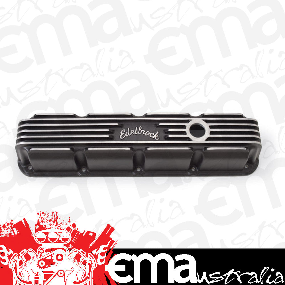 Edelbrock ED41773 Chrysler Magnum Classic Series Alloy Valve Covers Black