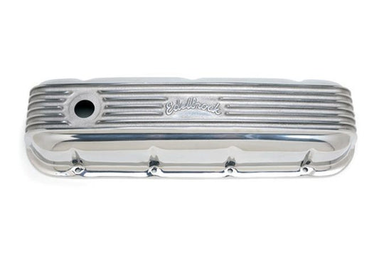 Edelbrock ED4185 Edelbrock Chev BB V8 Classic Tall Finned Alloy Valve Covers Polished ED4185