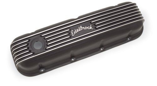 Edelbrock ED41853 Edelbrock Classic Series Alloy Valve Covers Black Chev BB '65 & Later ED41853