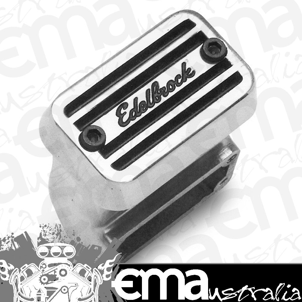 Edelbrock ED4201 Elite Series Breathers Rectangular Aluminium, Bolt-On Style, Side-Mounting, Polished W/ Logo ED4201