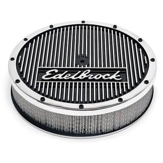 Edelbrock ED42074 Edelbrock Endurashine Elite Series 14X3" Air Cleaner 1" Drop 5-1/8" Neck ED42074
