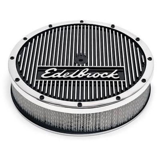 Edelbrock ED42074 Edelbrock Endurashine Elite Series 14X3" Air Cleaner 1" Drop 5-1/8" Neck ED42074
