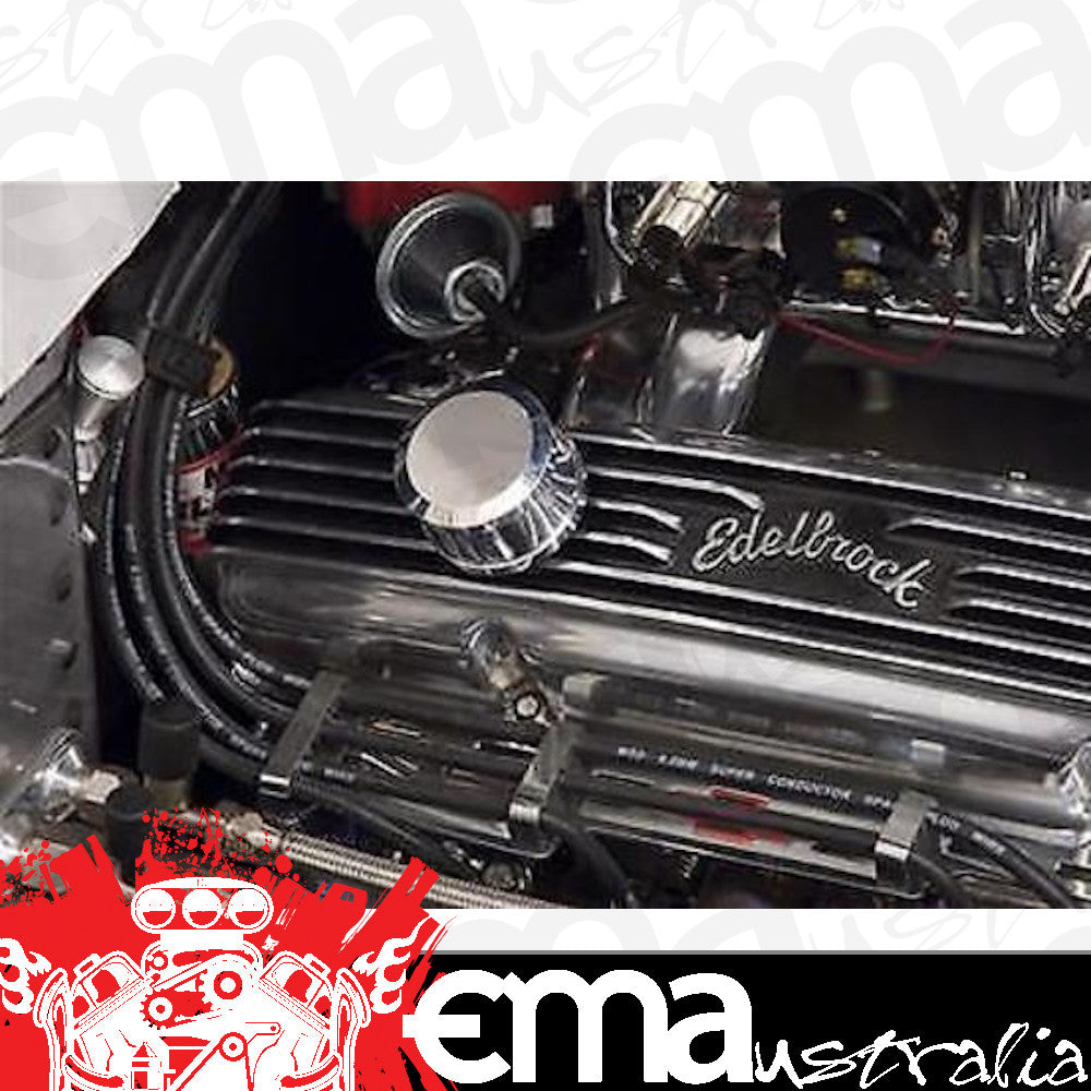 Edelbrock ED4213 Elite Series Polished Alloy Valve Cover Breather Push-In Style