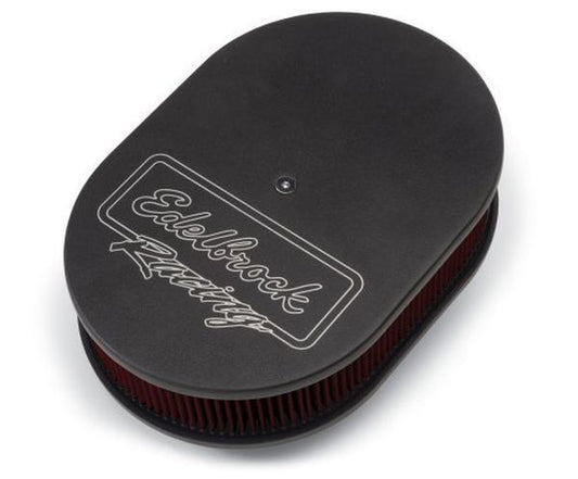 Edelbrock ED42203 Victor Series Air Cleaner Oval 11-7/8" X 8-1/4" X 3-34"H Black