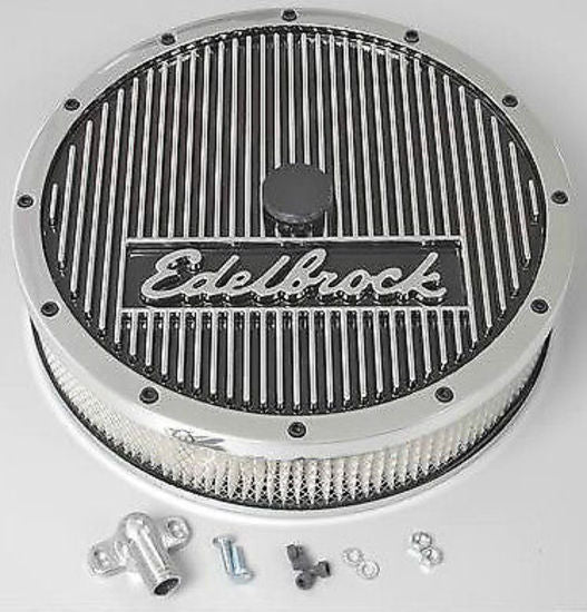 Edelbrock ED42214 Edelbrock Elite Series 14X3" Endurashine Air Cleaner Drop Base ED42214