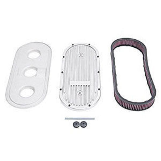 Edelbrock ED4239 Edelbrock Elite Series Oval Air Cleaner for Three 2-Barrel Carbs ED4239