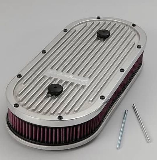 Edelbrock ED4239 Edelbrock Elite Series Oval Air Cleaner for Three 2-Barrel Carbs ED4239