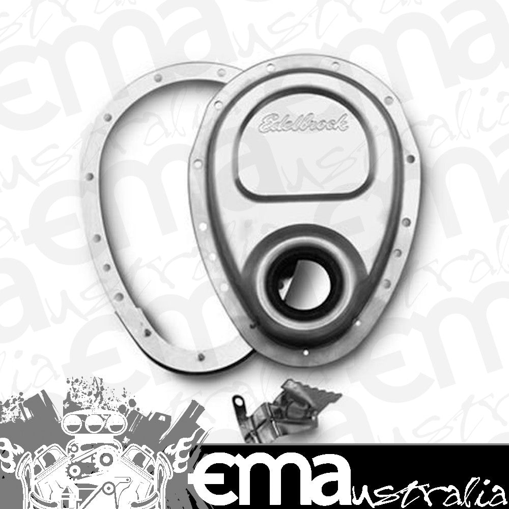 Edelbrock ED4242 Edelbrock Aluminium 2 Piece Timing Cover Set ED4242 suit Chev SB 262-400 V8