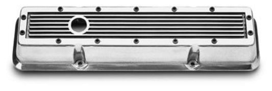 Edelbrock ED4244 Elite Series Valve Covers - Polished Finish Small Block Chevy Low Profile Without Logo 3" Overall Ht. ED4244