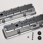 Edelbrock ED4248 Elite Series Valve Covers - Polished Finish Small Block Chevy Low Profile W/ Logo 3" Overall Ht. ED4248