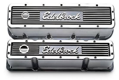 Edelbrock ED42494 Edelbrock Elite Series Valve Covers Tall Chev SB 283-400 Endurashine ED42494