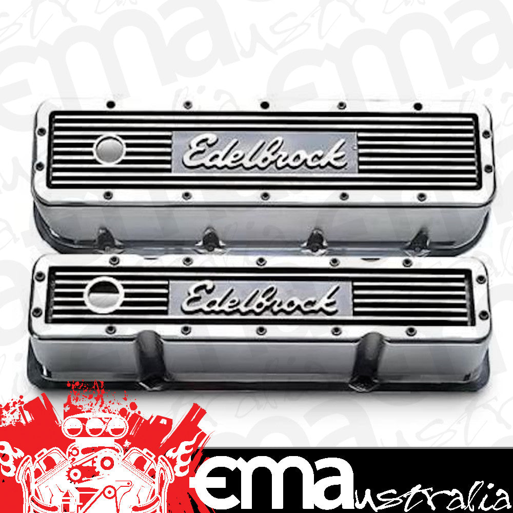 Edelbrock ED42494 Edelbrock Elite Series Valve Covers Tall Chev SB 283-400 Endurashine ED42494