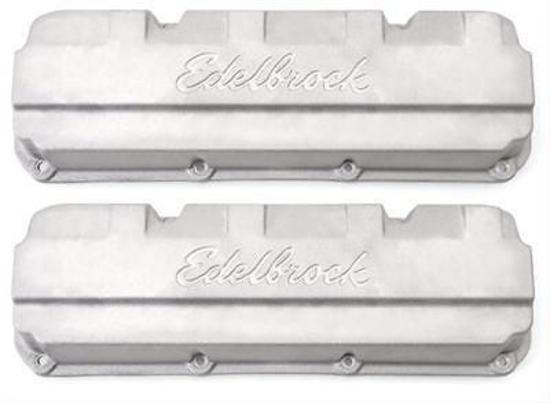 Edelbrock ED4267 Ford 351C Racing Valve Covers w/ Logo Sand Cast Aluminium