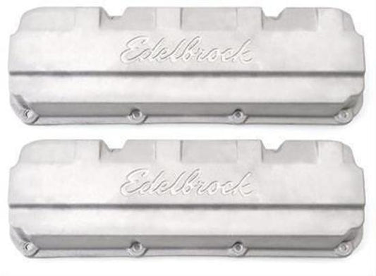 Edelbrock ED4267 Ford 351C Racing Valve Covers w/ Logo Sand Cast Aluminium
