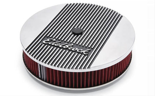 Edelbrock 4268 Elite 2 Series Polished 14" Round Air Cleaner - 3" Pro-Flo Element