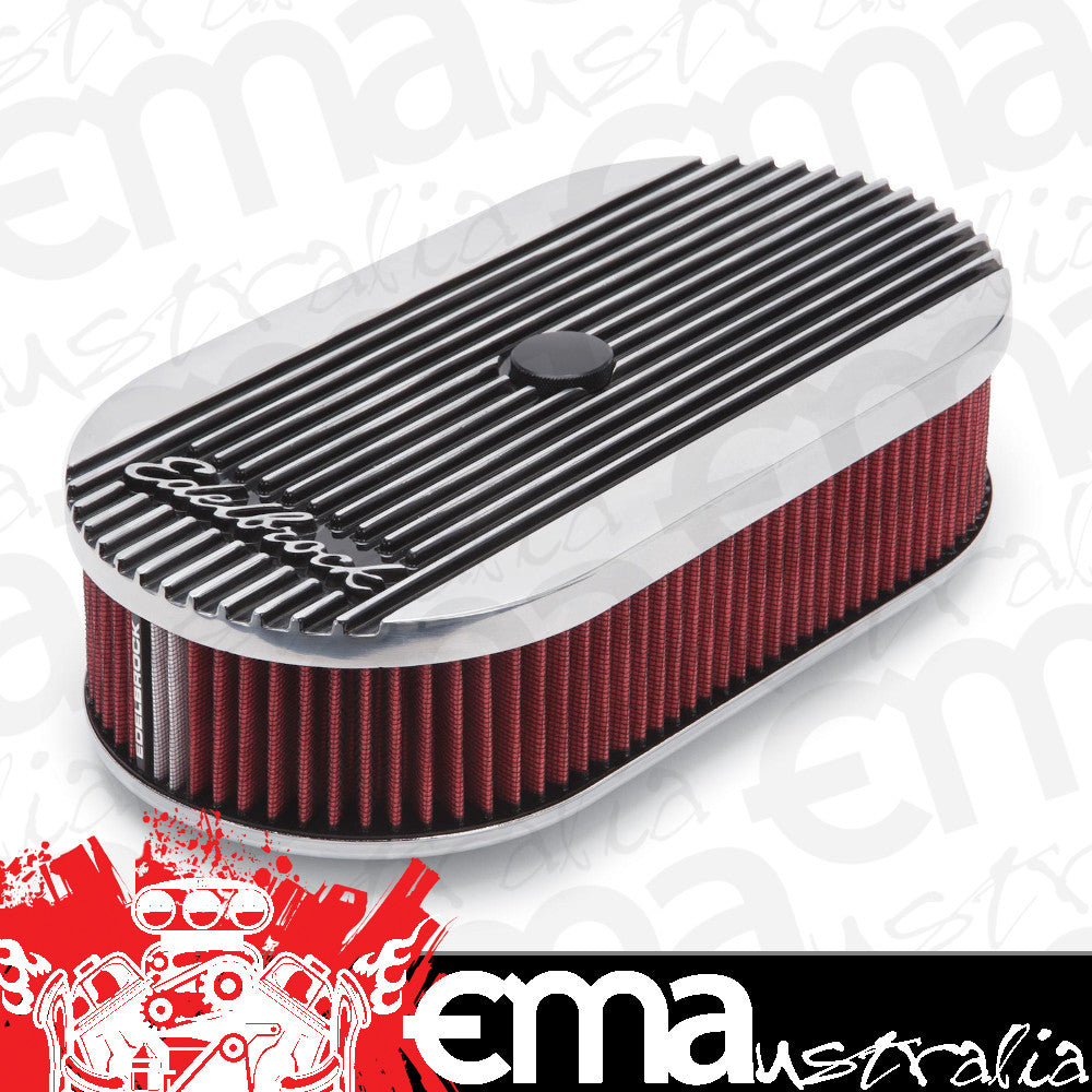 Edelbrock ED4273 Elite Series II Oval Air Cleaner Polished for Single Carb