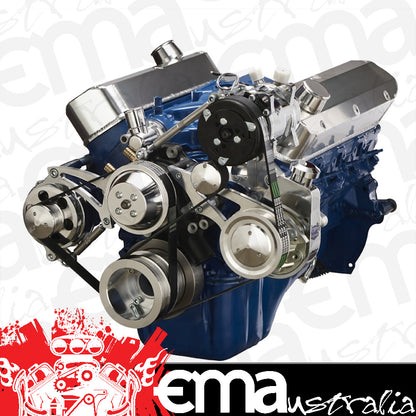 CVF 302-SERPENTINE-AC-ALL Ford 289-302-351W Serpentine Conversion Kit - A/C Alternator & Power Steering - All Inclusive