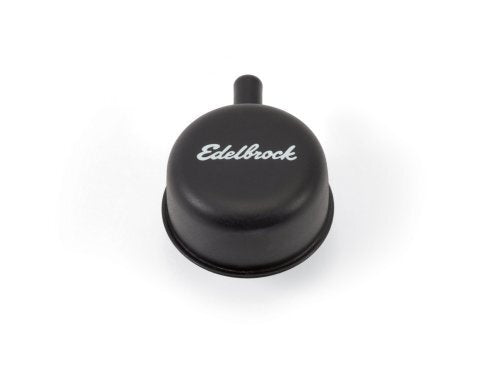 Edelbrock ED4413 Signature Series Valve Cover Breathers Round Breather W/ 90Ç?Çú Nipple Black Finish ED4413