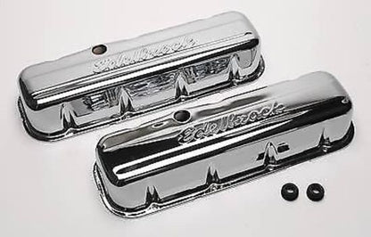 Edelbrock 4680 Signature Series Valve Covers, Chrome, Tall Profile, Chevrolet 396-502, 65-Later