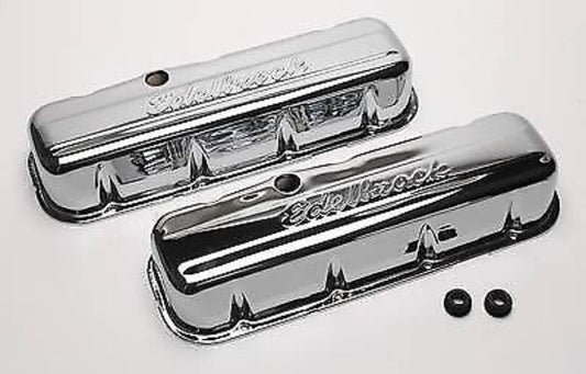Edelbrock ED4680 Chevrolet 396-454 V8 '65-on Signature Series Valve Covers Chrome