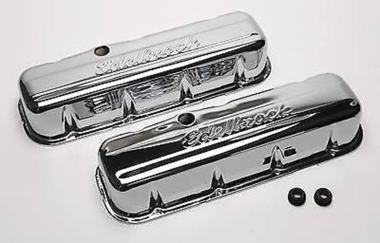 Edelbrock ED4680 Chevrolet 396-454 V8 '65-on Signature Series Valve Covers Chrome