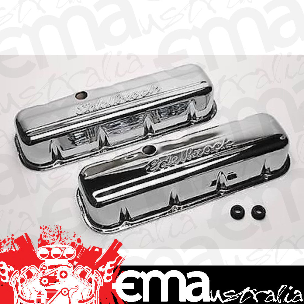 Edelbrock ED4680 Chevrolet 396-454 V8 '65-on Signature Series Valve Covers Chrome