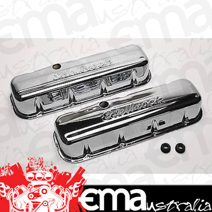 Edelbrock 4680 Signature Series Valve Covers, Chrome, Tall Profile, Chevrolet 396-502, 65-Later