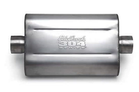 Edelbrock ED55750 Muffler 2.50" S/Steel Center In/Out Edelbrock 55750