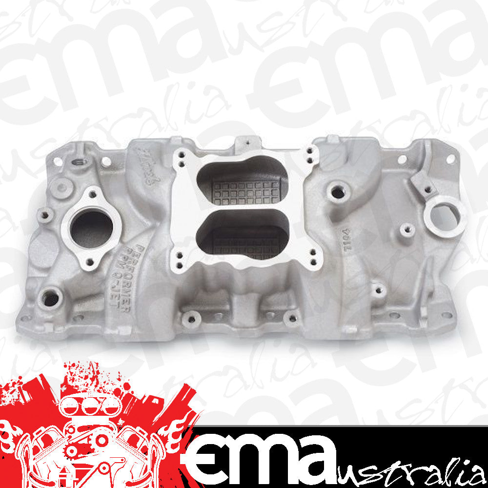 Edelbrock ED7104 Chev SB V8 Performer Rpm Q-Jet Intake Manifold Dual Plane
