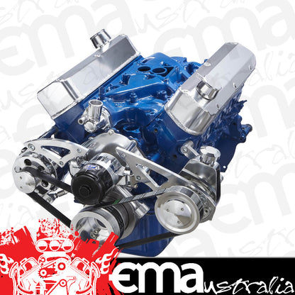 CVF 302-SERPENTINE-PS-EWP-55 Ford 289-302-351W Serpentine Conversion Kit - w/ Meziere High Flow Electric Water Pump