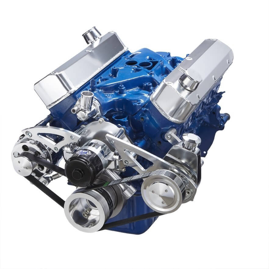 CVF Racing CVF-302-SERPENTINE-PS-EWP 302-SERPENTINE-PS-EWP Ford 289-302-351W Serpentine Conversion Kit - Alternator & Power Steering w/ Electric Water Pump