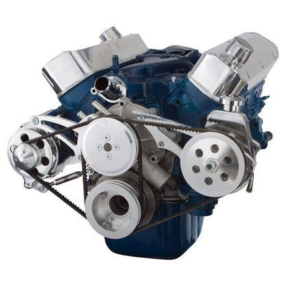 CVF 302-SHORTY-PS-SYSTEM Ford 289-302-351W V-Belt System - Alternator & Power Steering Shorty Water Pump
