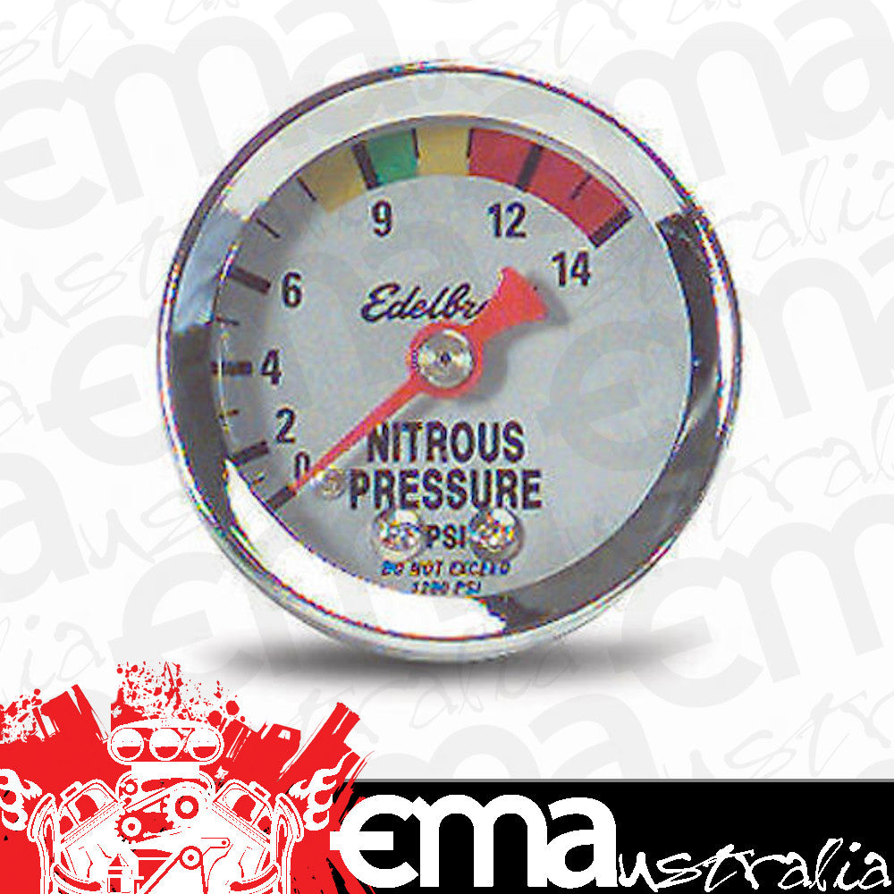 Edelbrock ED73800 Edelbrock 1-1/2" Standard Nitrous Pressure Gauge 0-1400 PSI ED73800