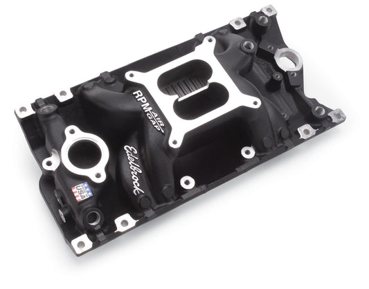 Edelbrock ED75163 Chev SB Vortec 5.7L RPM Air-Gap Intake Manifold Black Finish