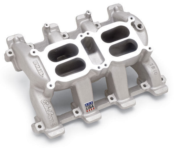 Edelbrock ED7518 Edelbrock Chev S/B LS1 Air Gap Dual Quad Carbureted Intake Manifold ED7518