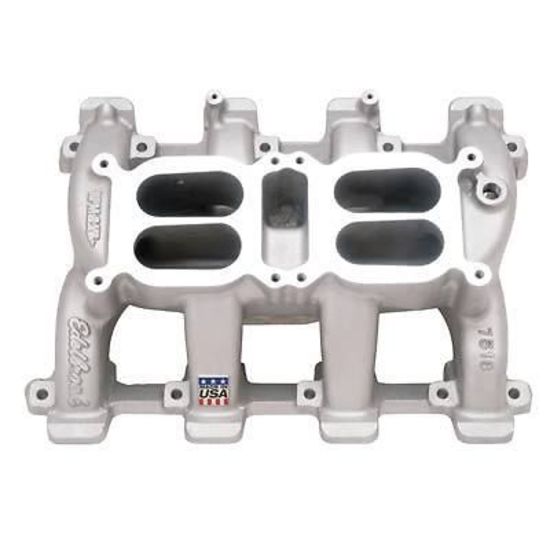 Edelbrock ED7518 Edelbrock Chev S/B LS1 Air Gap Dual Quad Carbureted Intake Manifold ED7518