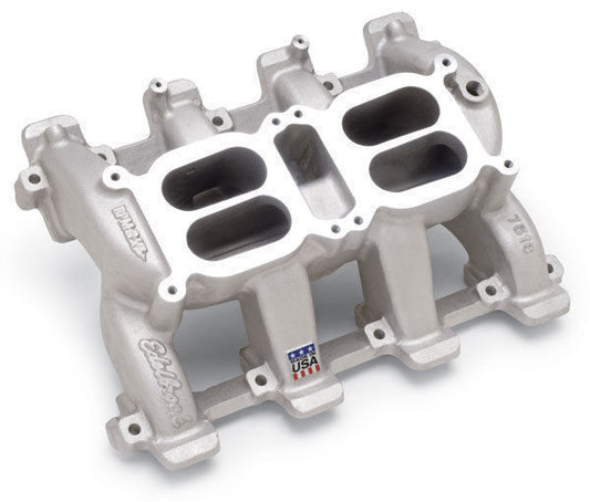 Edelbrock ED75187 Edelbrock Chev S/B LS1-Ls6 Air Gap Dual Quad Carbureted Intake Manifold ED75187