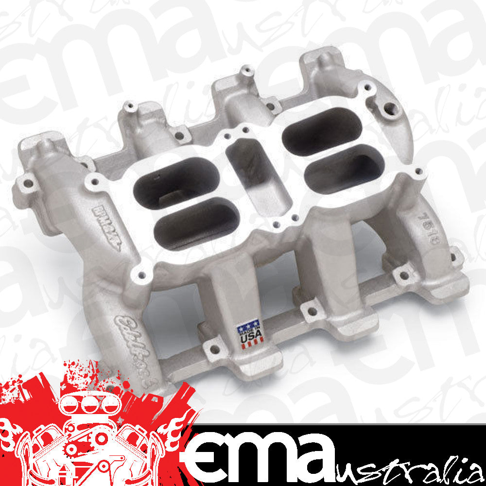 Edelbrock ED75187 Edelbrock Chev S/B LS1-Ls6 Air Gap Dual Quad Carbureted Intake Manifold ED75187