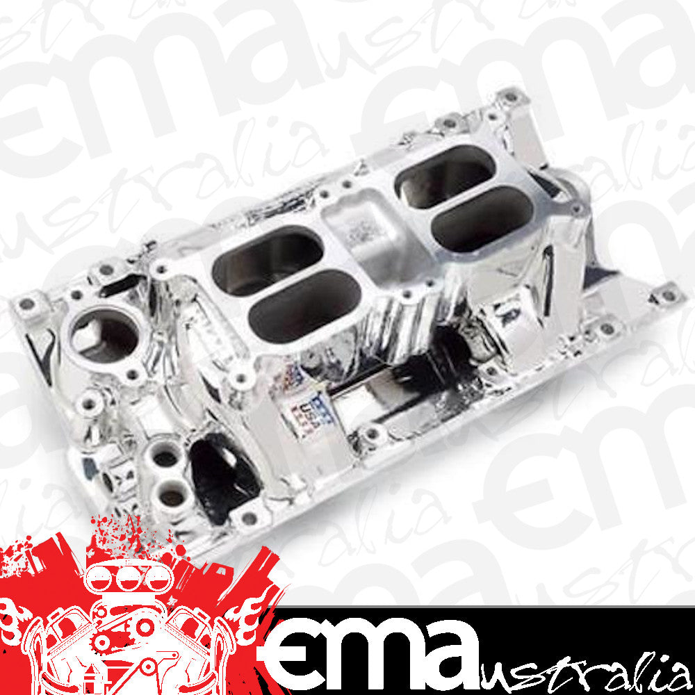 Edelbrock ED75264 RPM AIR GAP DUAL QUAD INTAKE MANIFOLD ENDURASHINE CHEV VORTEC