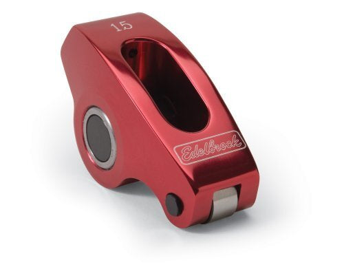 Edelbrock ED7776 Performer RPM Red Aluminium Roller Rockers Small Block Chevy Fits 3/8" Stud 1.5 Ratio Single Rocker Only ED7776