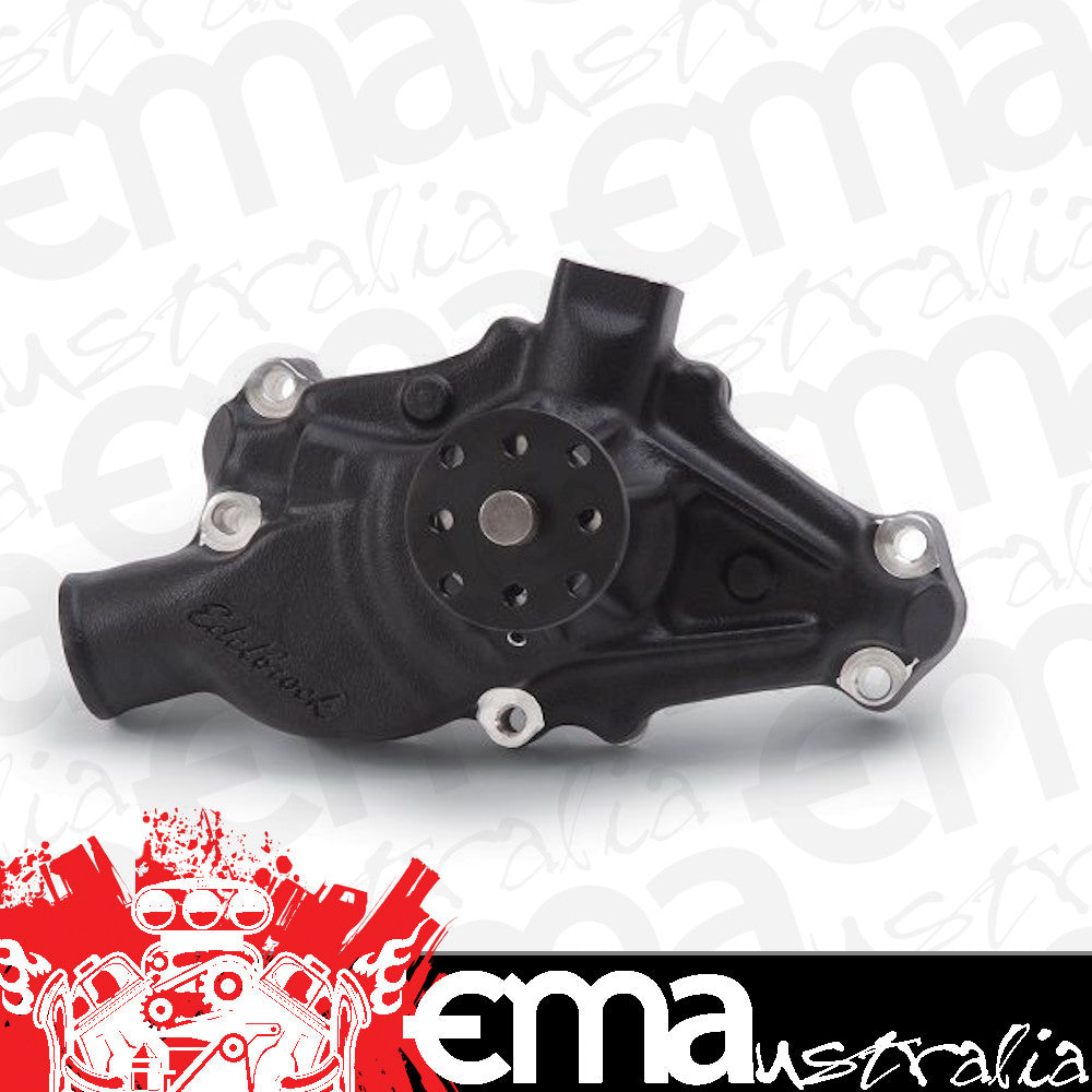 Edelbrock ED88103 Edelbrock Victor Series H/V Alloy Water Pump Chev SB Short Black ED88103