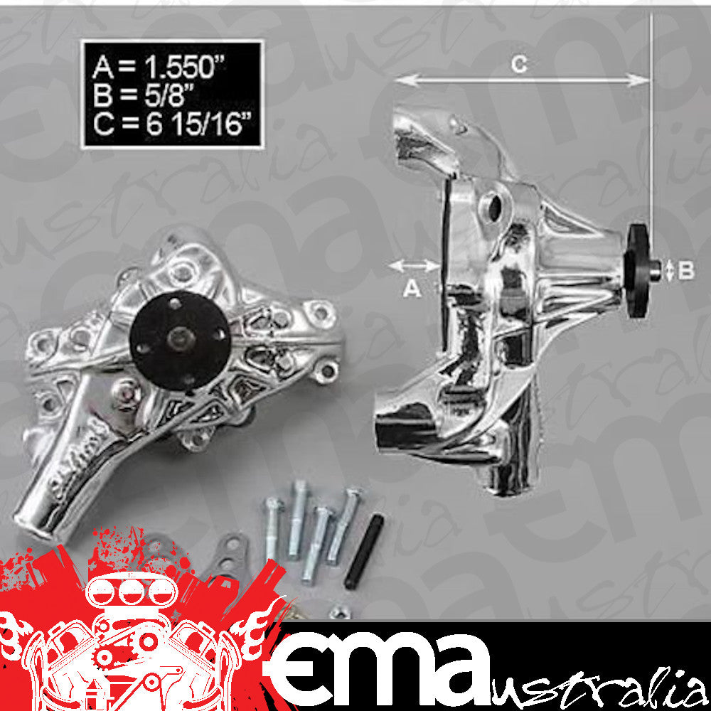 Edelbrock ED88114 Edelbrock Endurashine High Volume Long Water Pump Chev Small Block ED88114